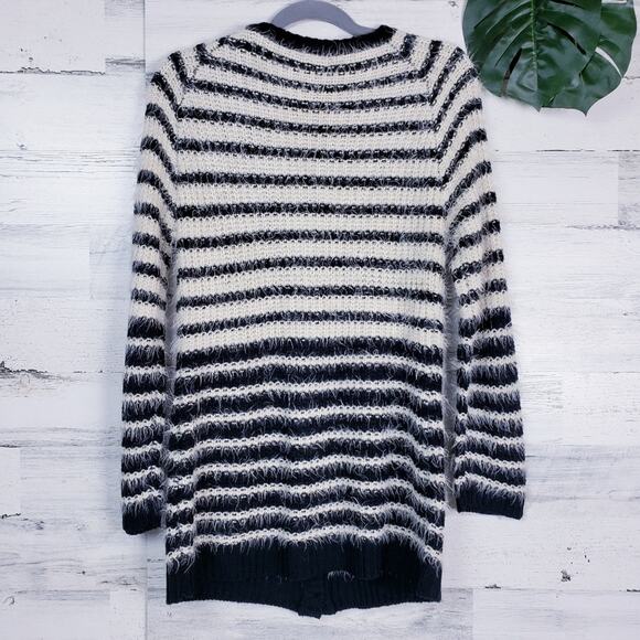 Daytrip Striped Fuzzy Button Front Cardigan - Picture 5 of 8